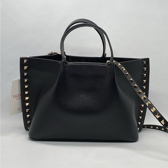 Valentino Garavani Rockstud Small East-West Leather Tote Bag - Picture 3 of 13